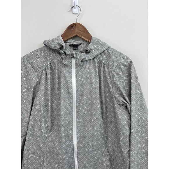 Eddie Bauer Jacket Womens Medium Grey Full Zip Windbreaker Rain Coat Medium - Picture 5 of 8
